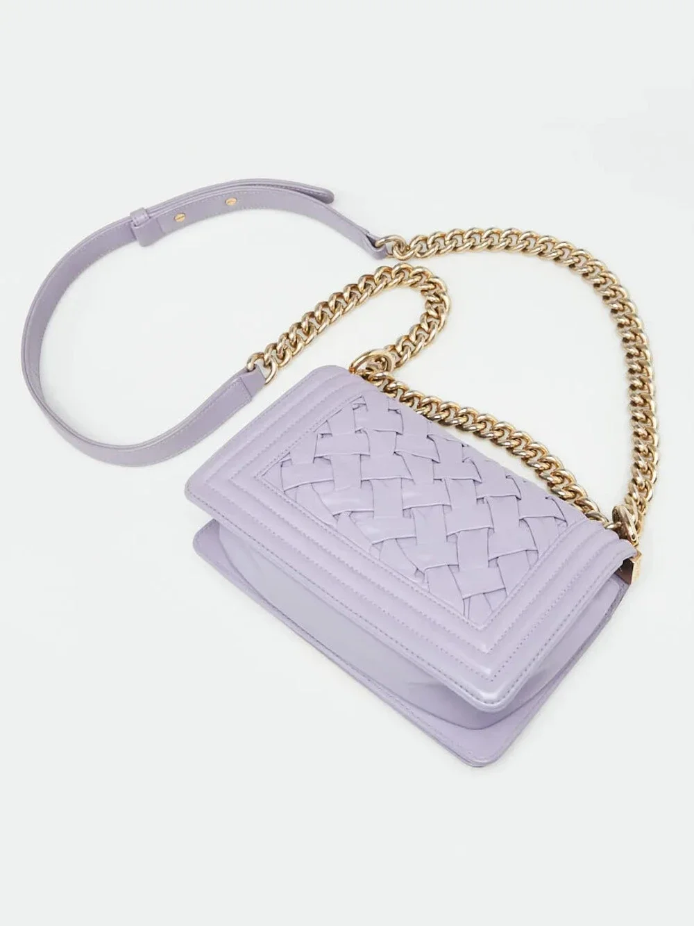 Chanel Purple Woven Lambskin Leather #235312C28B